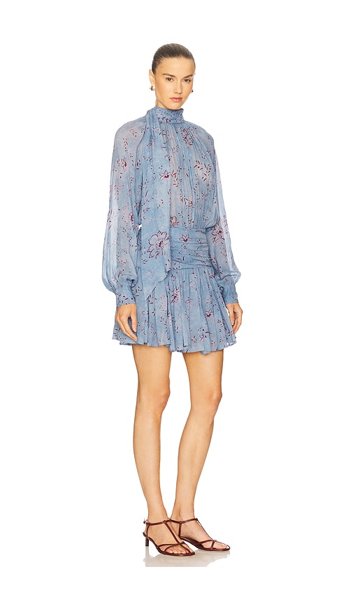 Nicholas Cecile Long Sleeved High Neck Godets Mini Dress