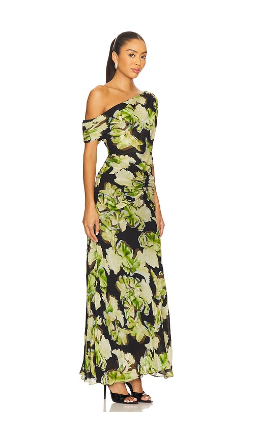 Nicholas Elza Gathered One-shoulder Maxi Dress In Black