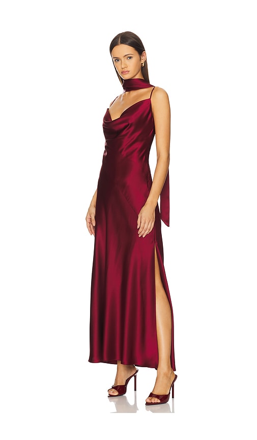 Nicholas Geneva Sleeveless Cowl Neck Gown With Side Slit In Purple