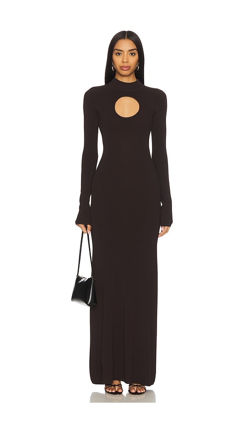 NICHOLAS Diantha Long Sleeve Midi Dress With Circle Cutout