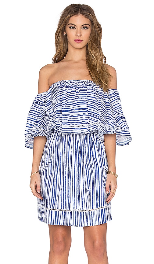 NICHOLAS Frill Mini Dress in Washed Stripe | REVOLVE