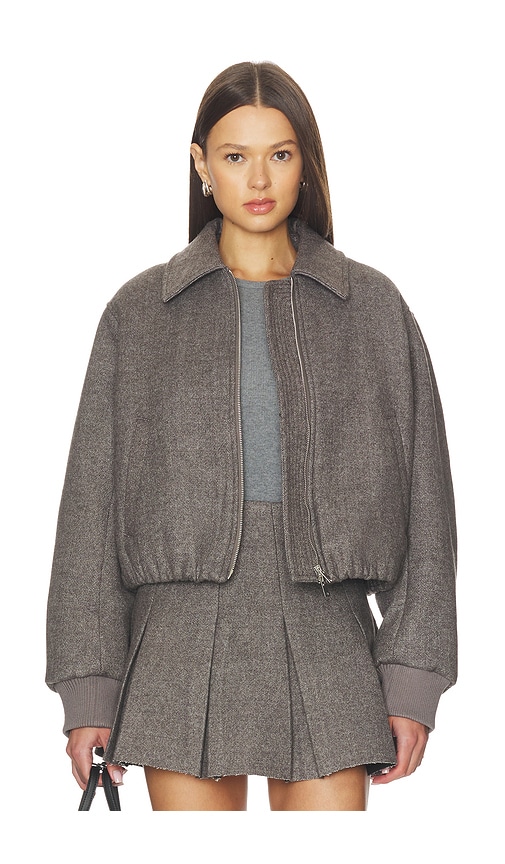 Nicholas Frida Bomber Wool Blend Jacket In Brown