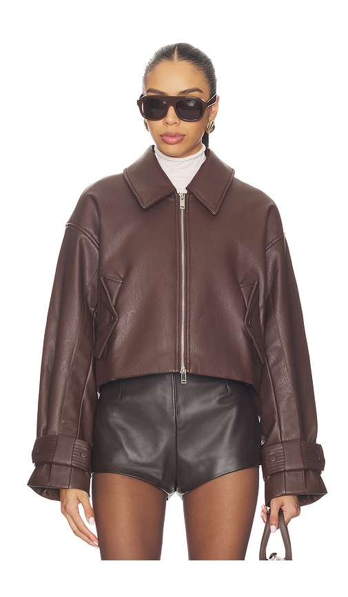 Nicholas Paris Moto Jacket In Brown
