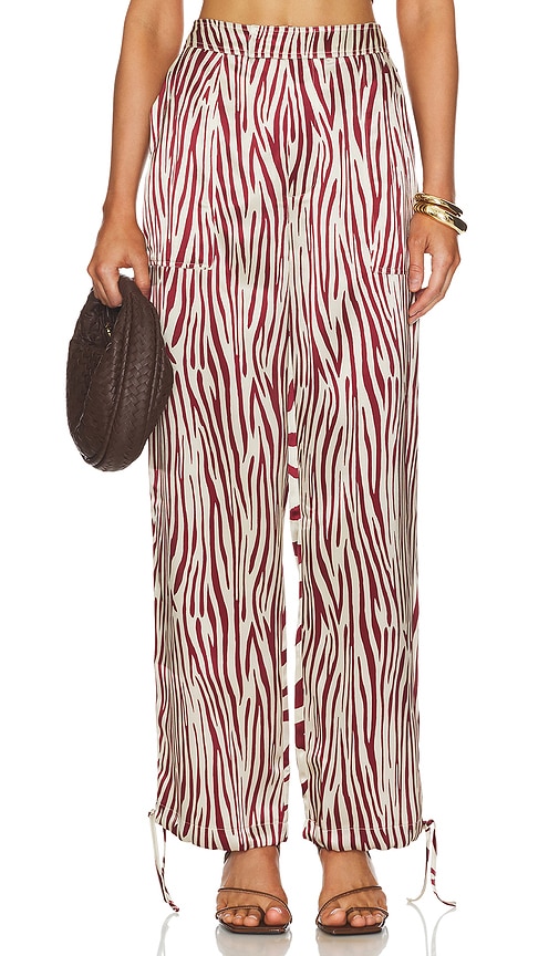 NICHOLAS Nori Utilitarian Drawcord Pant in Brick Toledo Print