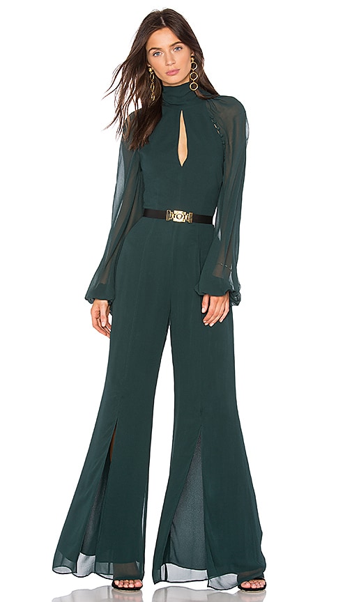 green backless jumpsuit