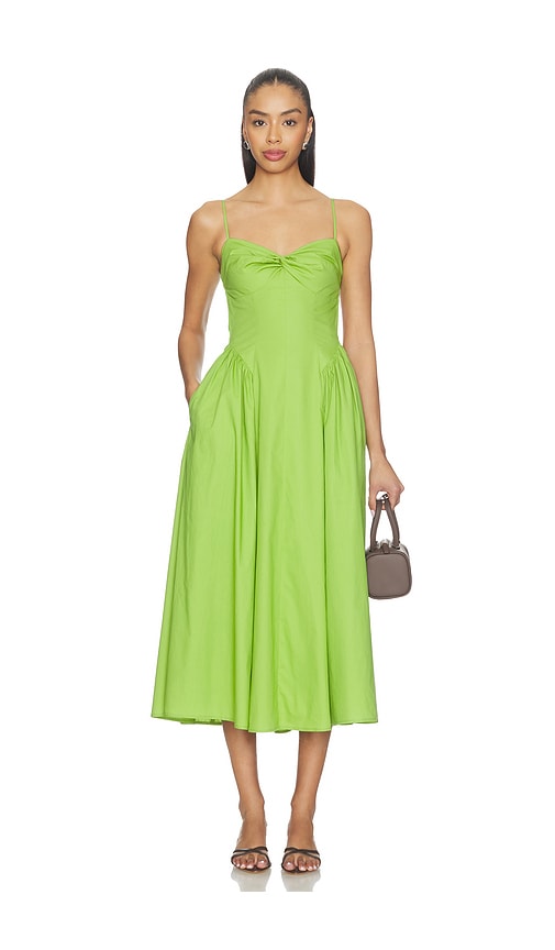 sage green bridesmaid dresses with black suits The Genevieve Green Plaid Strapless Midi Dress - All Dresses main image 1