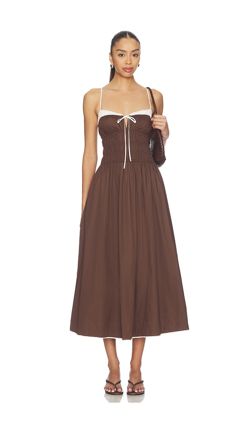 NIA ROBE THOMAS en Chocolate. Taille L. Also en S, XS, M, XL.