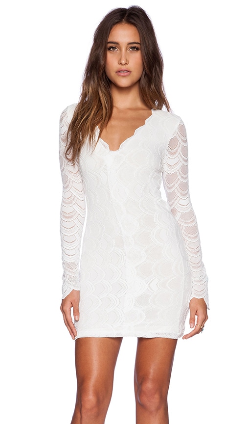 Nightcap Victorian Lace Long Sleeve Dress in Dove REVOLVE