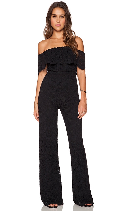 jumpsuit black off shoulder