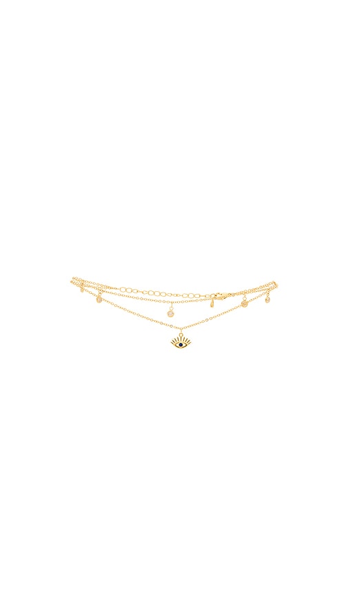 Naïa Mirage Evil Eye Double Anklet In Gold