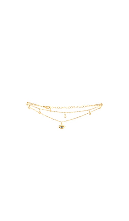 Naïa Mirage Evil Eye Double Anklet In Gold