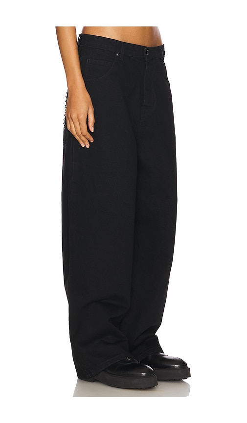  Niihai Jeans Mit Baggy-passform Und Nieten In Black. Größe Xs. Also In L. 