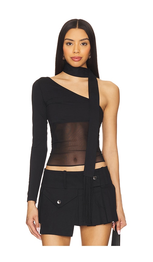 Asymmetric Neck Tie Top