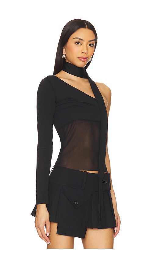 NIIHAI ASYMMETRIC NECK TIE TOP