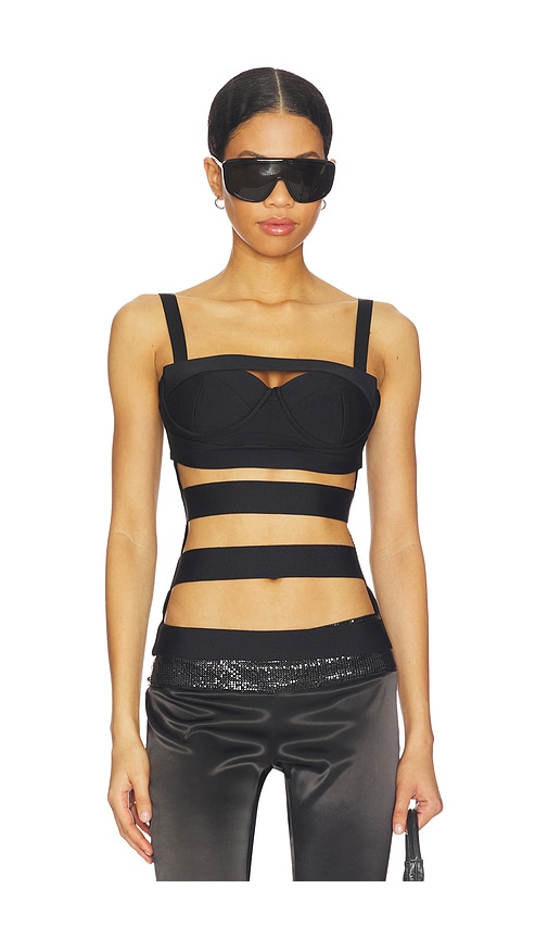 NIIHAI Sneak Bandage Top in Black. - size XS (also in S, M, L, XL)