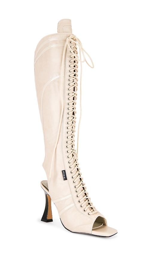 Niihai The Striker Lace Up Boot In Pink