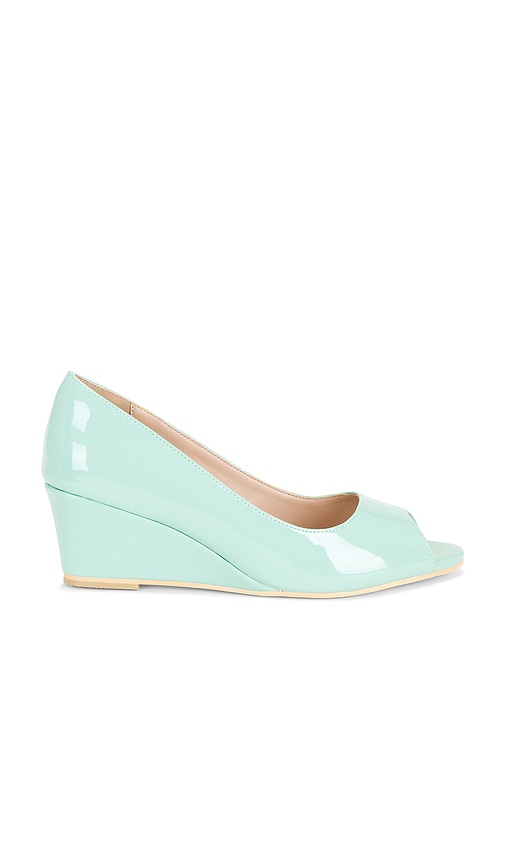 NIIHAI Open Toe Vinyl Mule Wedge | Thumbnail 6
