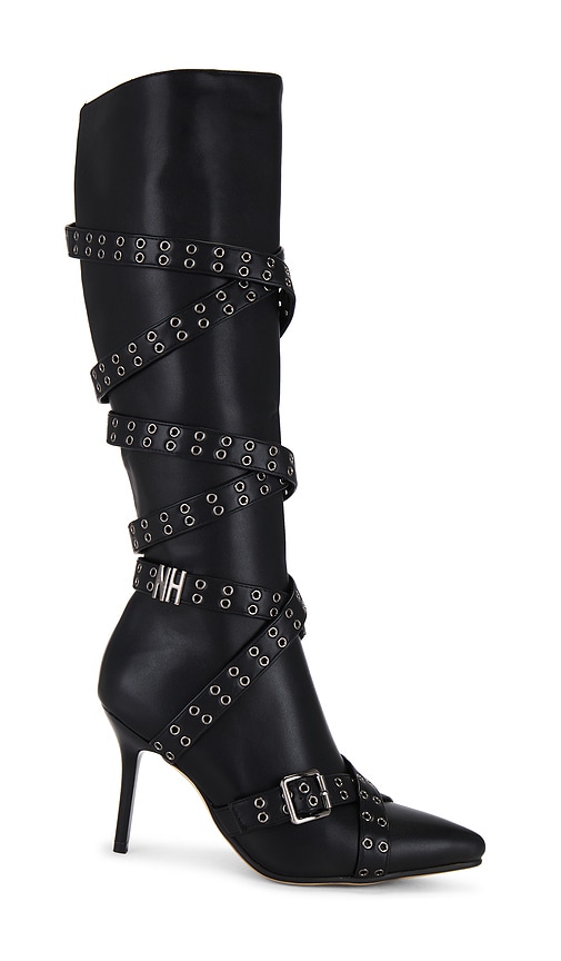 Shop Niihai Nii Hai Strappy Boots In Black