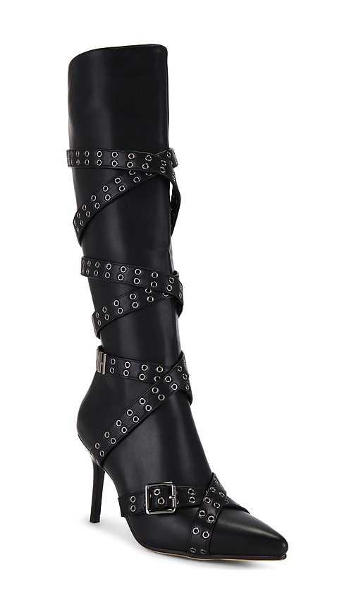 Shop Niihai Nii Hai Strappy Boots In Black