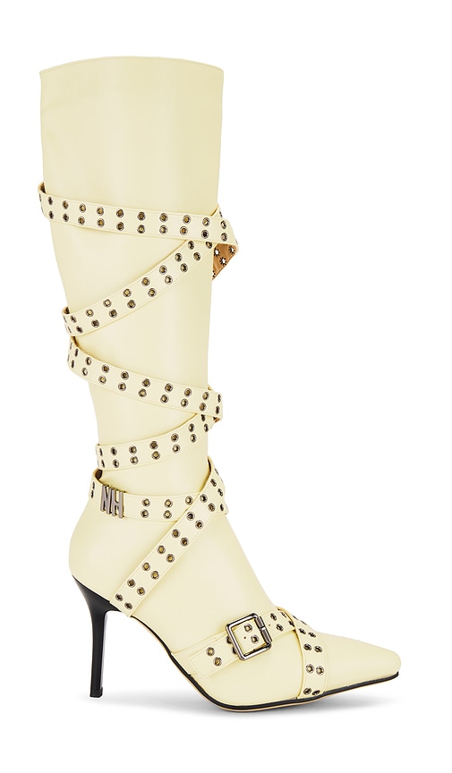 Shop Niihai Nii Hai Strappy Boots In Yellow