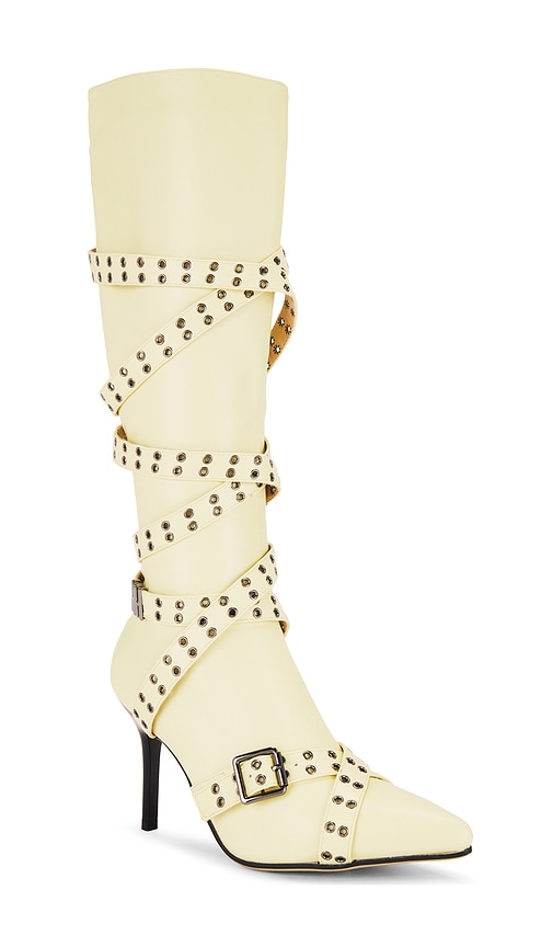 Shop Niihai Nii Hai Strappy Boots In Yellow