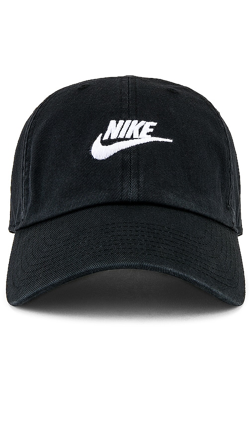 Nike Sportswear Heritage86 Futura Washed Cap in Black & White