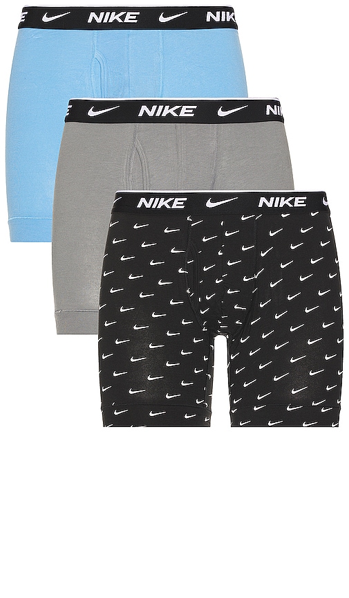 Nike Dri-FIT Essential Micro 3 pack boxer briefs in gray/black