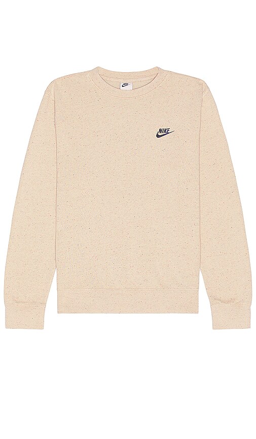 Product image of Nike Brushed Back Crew Neck Sweatshirt in Limestone. Click to view full details