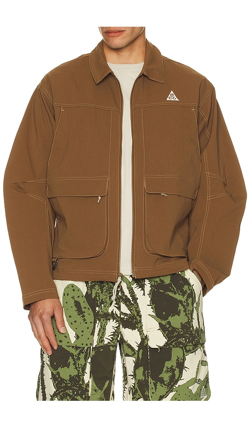 Nike Acg Uv Smith Summit Jacket in Mosswood Brown, Light Khaki