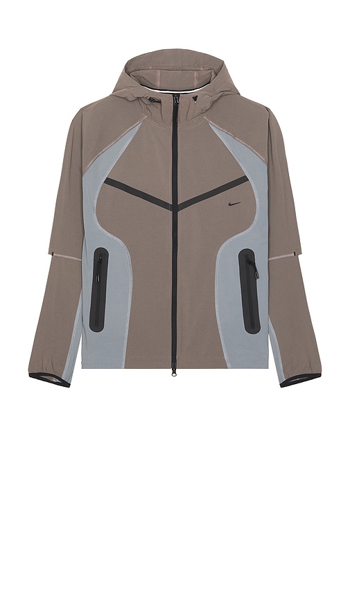 Nike Tech Woven Pro Full Zip Jacket in Cave Stone, Cool Grey, & Black