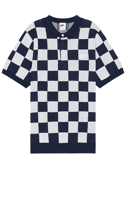 Shop Nike Checkers Polo In Midnight Navy & Sail