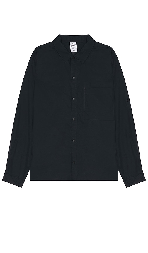 Shop Nike Woven Long-sleeve Shirt In Black