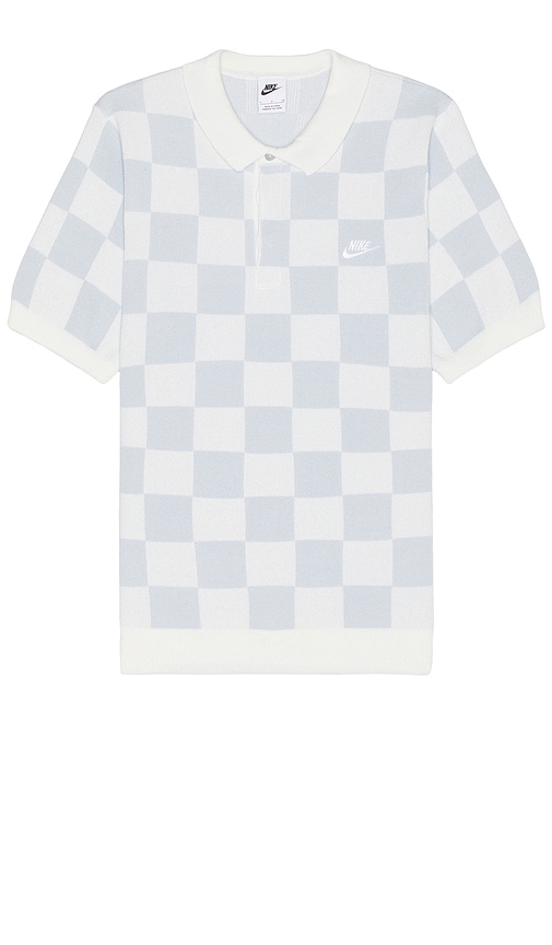 Shop Nike Checkers Polo In Sail & Pure Platinum