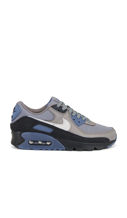 Nike Air Max 90 Sneakers in Smoke Grey, Light Smoke Grey, & Diffused Blue