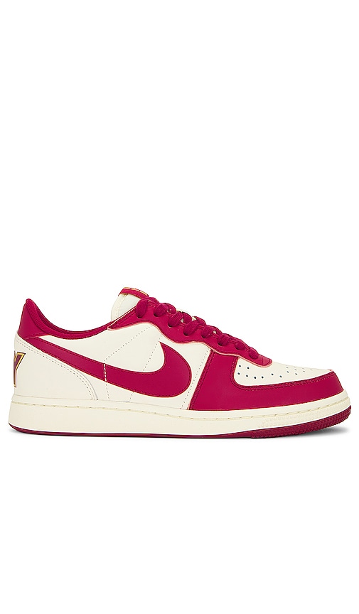 Product image of Nike Terminator Low Premium Sneaker in Coconut, Milk, Noble Red, & Metallic. Click to view full details