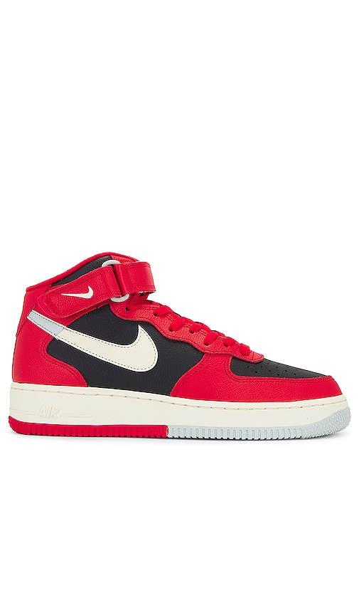 Nike Air Force 1 '07 LV8 Mid Sneakers in Red and Black