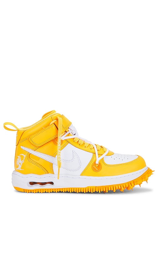 Nike Air Force 1 Mid Sp Leather In White & Varsity Maize