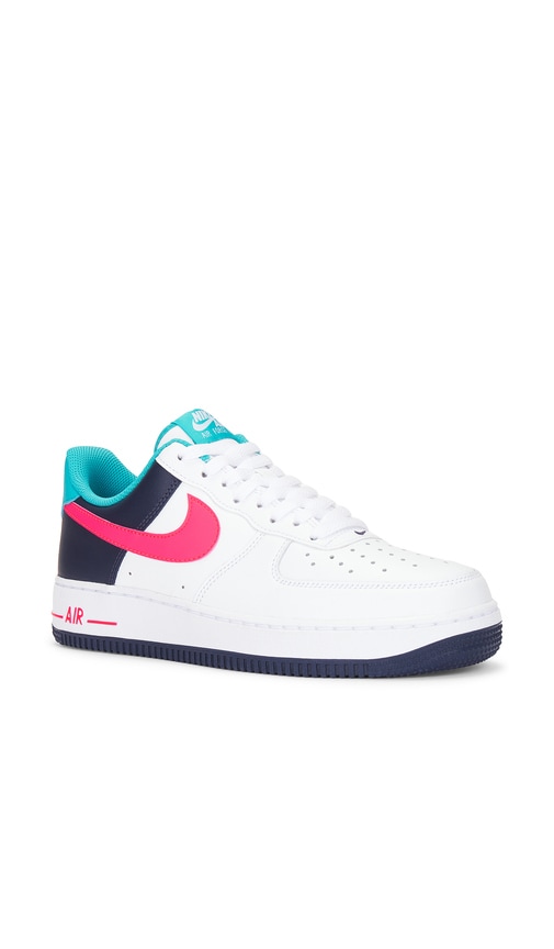 Shop Nike Air Force 1 '07 In White  Racer Pink  & Thunder Blue