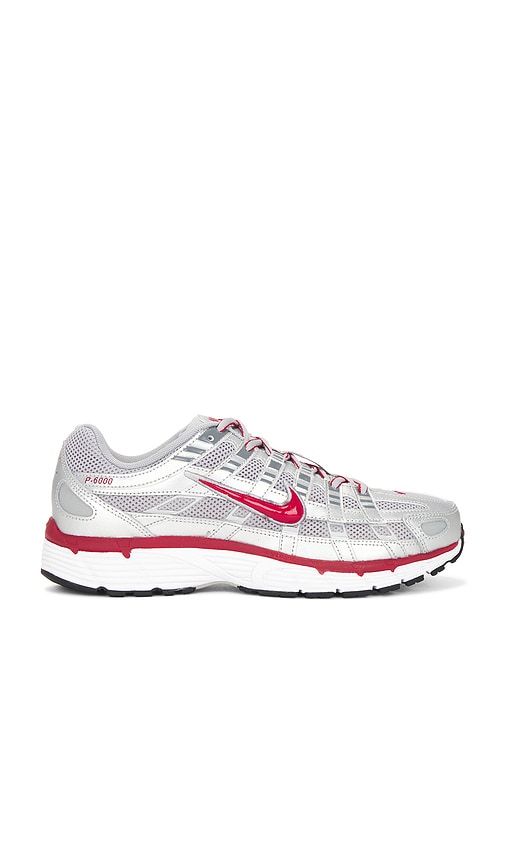 Nike P-6000 Sneakers in Metallic Silver, Gym Red, & Flt Silver