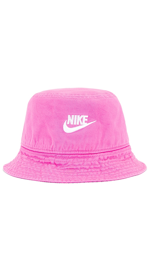 Shop Nike Apex Futura Washed Bucket Hat In Playful Pink & White