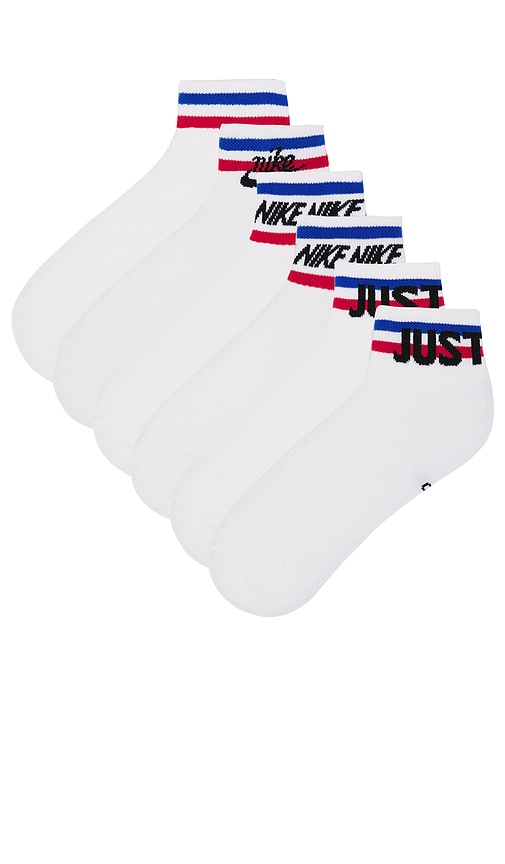 Shop Nike Everyday Essential 3 Pack Socks In White  Black  Game Royal  & University R