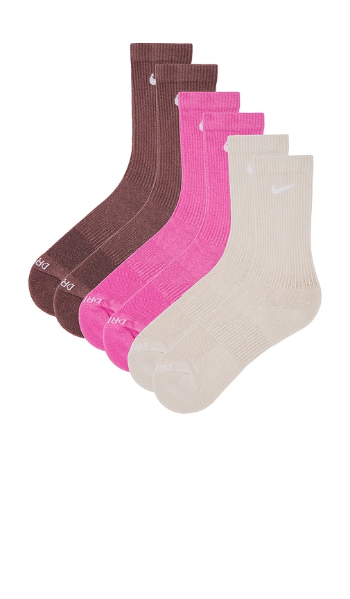 Shop Nike Everyday Plus Cushioned 3 Pack Training Crew Socks In Multicolor
