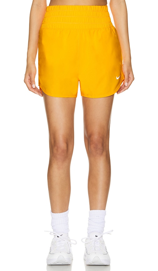 Nike One Dri-fit Ultra High Waisted Short In Yellow