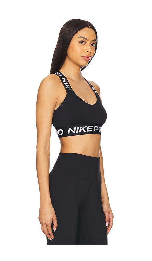 Nike Women's  Pro Light-support Padded Sports Bra In Black & White