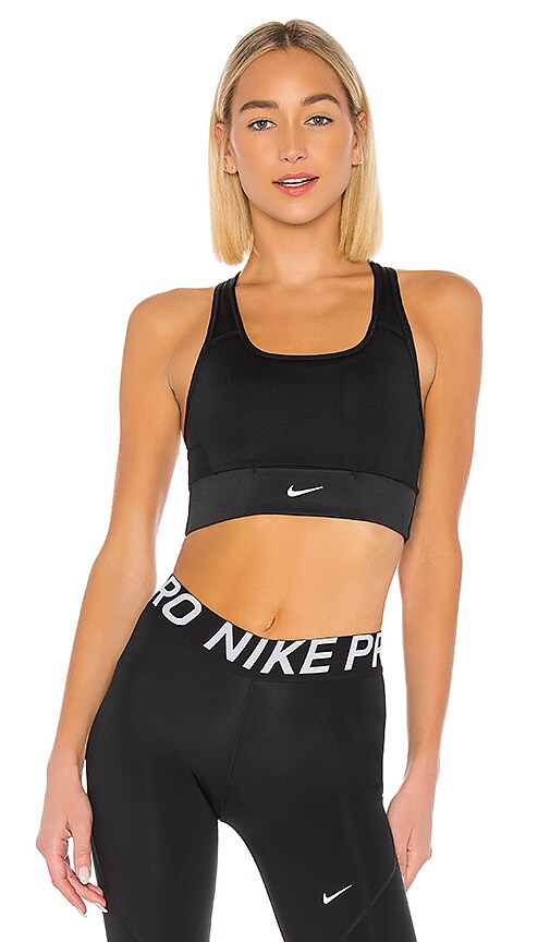 Nike Swoosh Pocket Bra in Black \u0026 White 