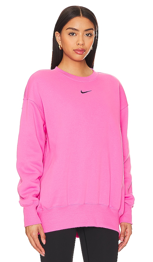 Shop Nike Phoenix Sweatshirt In Playful Pink & Black