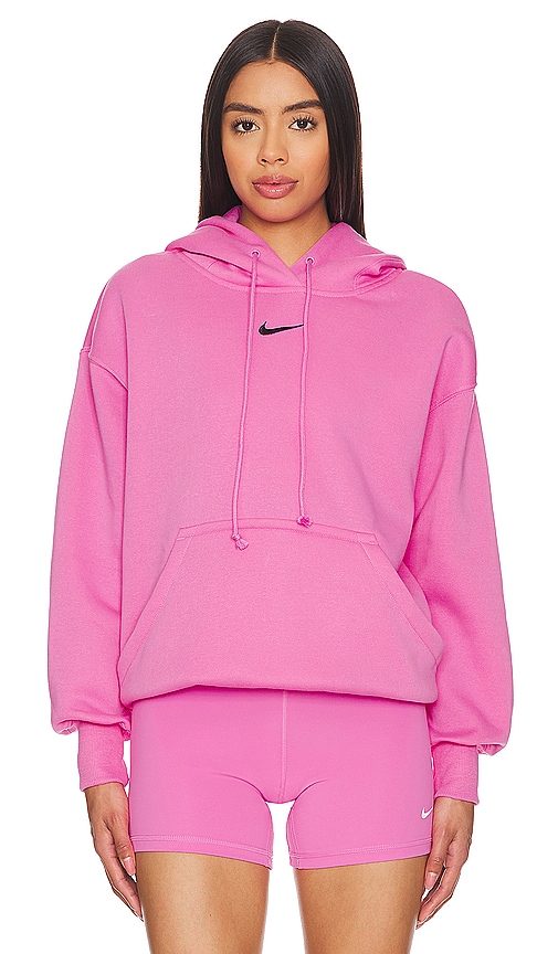 Nike Phoenix Hoodie In Playful Pink & Black