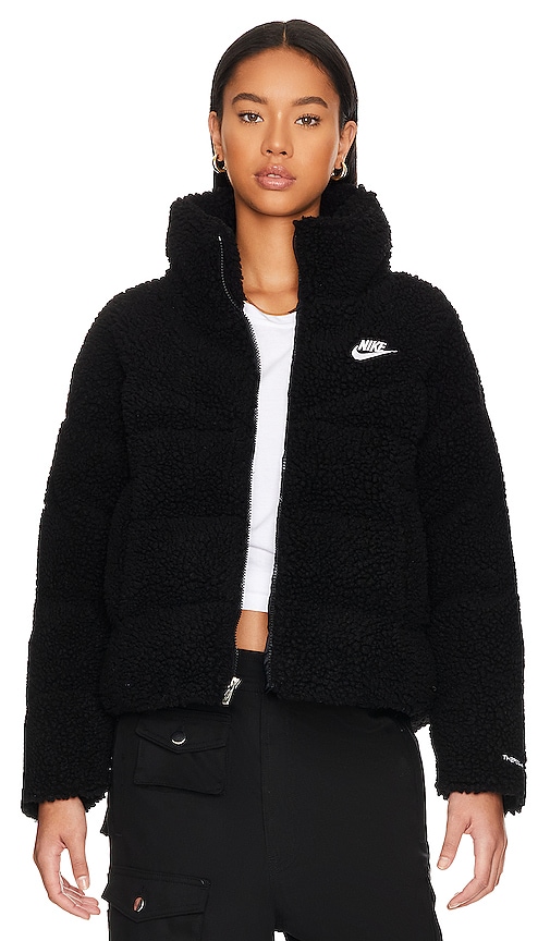 Shop Nike Nsw Fleece Jacket In Black & White