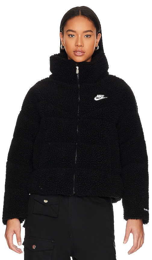 Shop Nike Nsw Fleece Jacket In Black & White