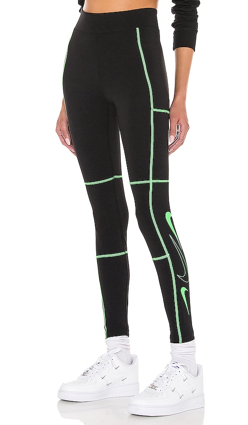 black and green nike leggings